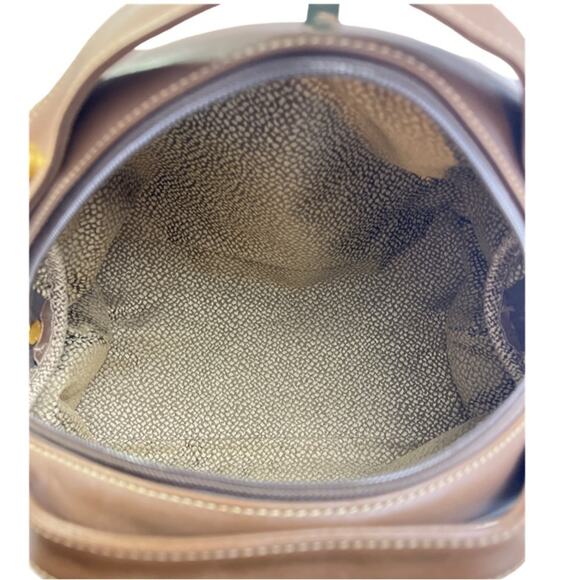 Borbonese Vintage Brown Suede And Leather Clutch Bag Made In Italy - Picture 9 of 10